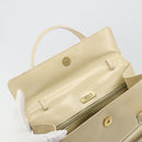 LOEWE Hand Bag Leather 2way Ivory Gold Auth 189745A-10