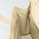 LOEWE Hand Bag Leather 2way Ivory Gold Auth 189745A-21