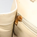 LOEWE Hand Bag Leather 2way Ivory Gold Auth 189745A-22