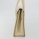 LOEWE Hand Bag Leather 2way Ivory Gold Auth 189745A-3