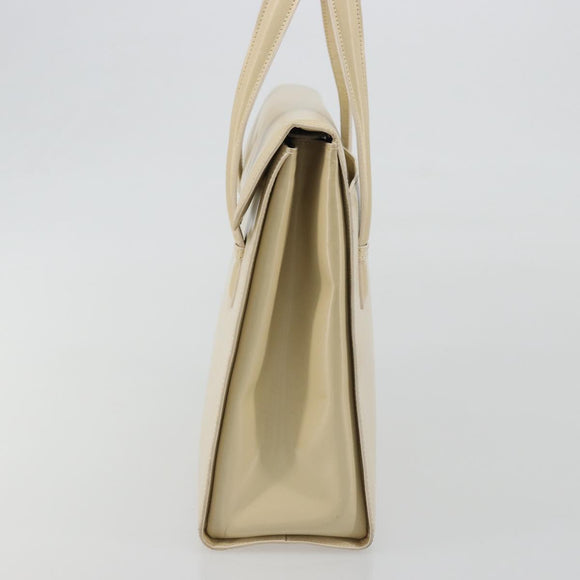 LOEWE Hand Bag Leather 2way Ivory Gold Auth 189745A