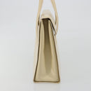 LOEWE Hand Bag Leather 2way Ivory Gold Auth 189745A-4