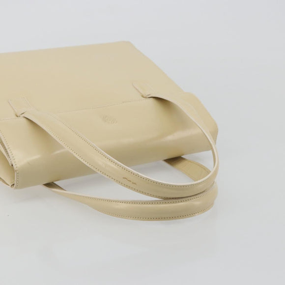LOEWE Hand Bag Leather 2way Ivory Gold Auth 189745A