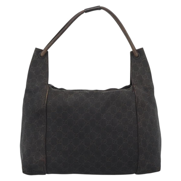 GUCCI GG Canvas Shoulder Bag Black 101292 Auth 189748A