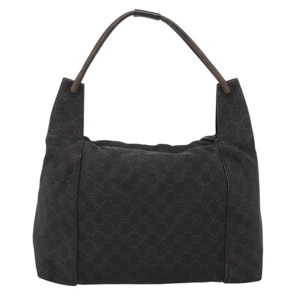 GUCCI GG Canvas Shoulder Bag Black 101292 Auth 189748A