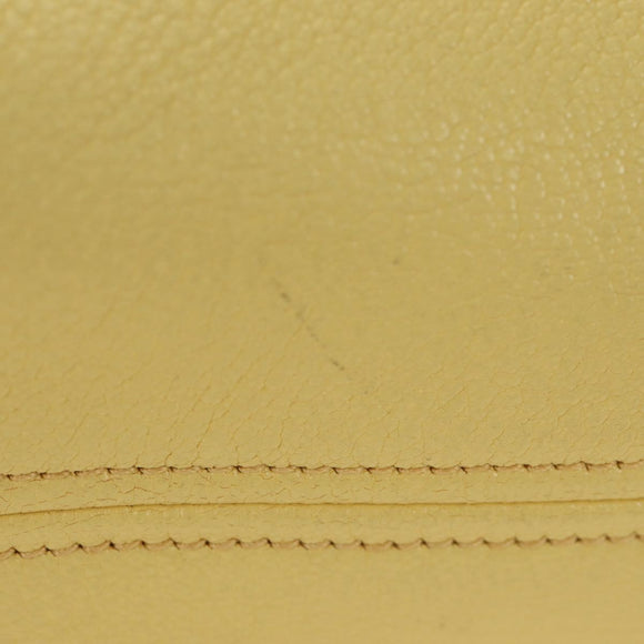 Miu Miu Tote Bag Leather 2way Yellow Gold Auth 189749M
