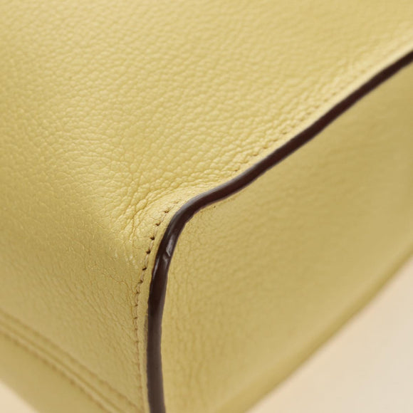 Miu Miu Tote Bag Leather 2way Yellow Gold Auth 189749M