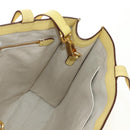 Miu Miu Tote Bag Leather 2way Yellow Gold Auth 189749M-22