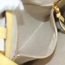 Miu Miu Tote Bag Leather 2way Yellow Gold Auth 189749M-26