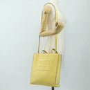 Miu Miu Tote Bag Leather 2way Yellow Gold Auth 189749M-27