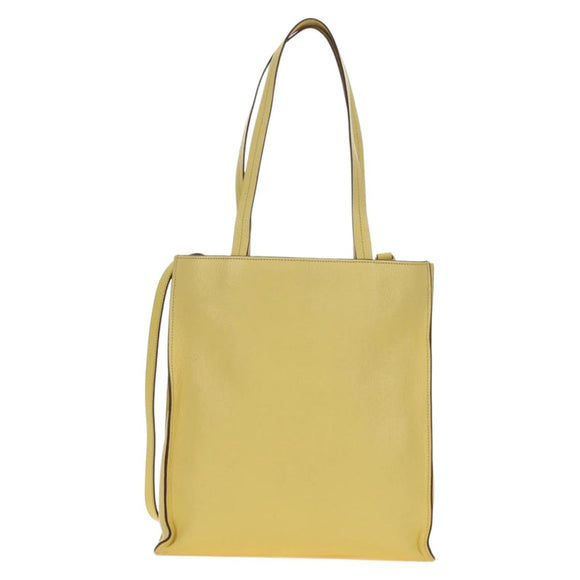 Miu Miu Tote Bag Leather 2way Yellow Gold Auth 189749M