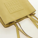Miu Miu Tote Bag Leather 2way Yellow Gold Auth 189749M-7