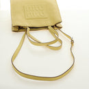 Miu Miu Tote Bag Leather 2way Yellow Gold Auth 189749M-9