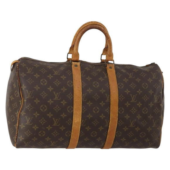 LOUIS VUITTON Monogram Keepall 45 Boston Bag M41428 LV Auth 189750