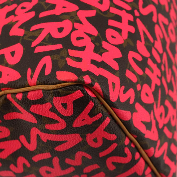 LOUIS VUITTON Monogram Graffiti Speedy 30 Hand Bag Pink M93704 LV Auth 189751SAM