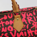 LOUIS VUITTON Monogram Graffiti Speedy 30 Hand Bag Pink M93704 LV Auth 189751SAM-19