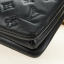 LOUIS VUITTON Monogram Emboss Kussan BB Bag Black M21259 LV Auth 189752SV-18