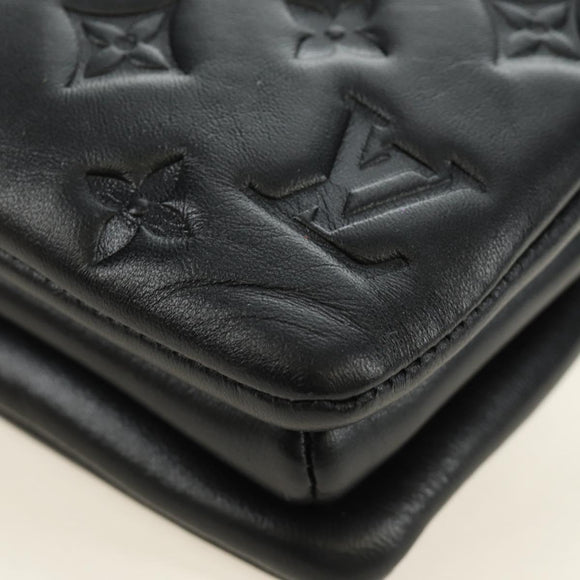 LOUIS VUITTON Monogram Emboss Kussan BB Bag Black M21259 LV Auth 189752SV