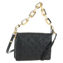 LOUIS VUITTON Monogram Emboss Kussan BB Bag Black M21259 LV Auth 189752SV-1