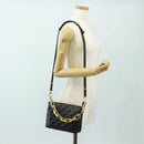 LOUIS VUITTON Monogram Emboss Kussan BB Bag Black M21259 LV Auth 189752SV-28