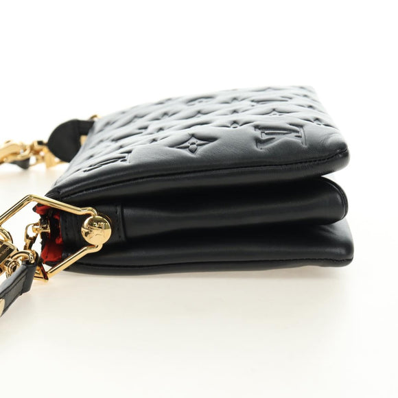 LOUIS VUITTON Monogram Emboss Kussan BB Bag Black M21259 LV Auth 189752SV
