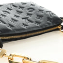 LOUIS VUITTON Monogram Emboss Kussan BB Bag Black M21259 LV Auth 189752SV-6