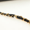 CHANEL Matelasse Chain Shoulder Bag Lamb Skin Black Gold CC Auth 189753V-7
