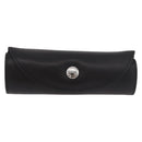 HERMES Shoes Polisher Leather Black Silver Auth 189758M-2