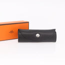 HERMES Shoes Polisher Leather Black Silver Auth 189758M-20