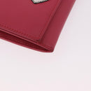 PRADA Chain Shoulder Wallet Safiano leather Pink Gold Auth 189760-8