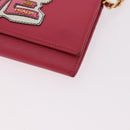PRADA Chain Shoulder Wallet Safiano leather Pink Gold Auth 189760-15