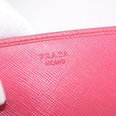 PRADA Chain Shoulder Wallet Safiano leather Pink Gold Auth 189760-19