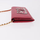 PRADA Chain Shoulder Wallet Safiano leather Pink Gold Auth 189760-4