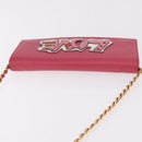 PRADA Chain Shoulder Wallet Safiano leather Pink Gold Auth 189760-6