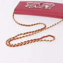PRADA Chain Shoulder Wallet Safiano leather Pink Gold Auth 189760-7