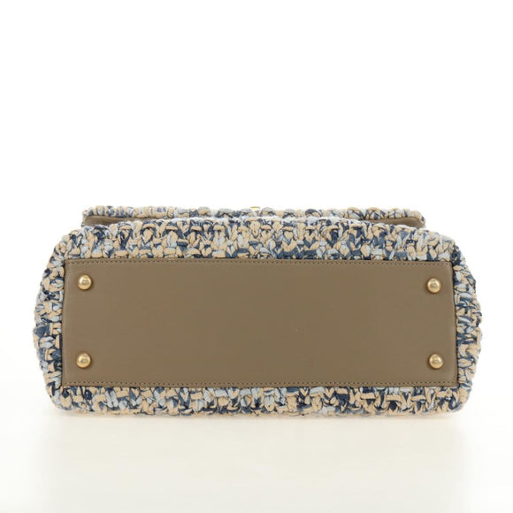 CHANEL Top Handle Chain Shoulder Bag Tweed 2way Multicolor Gold CC Auth 189761SM