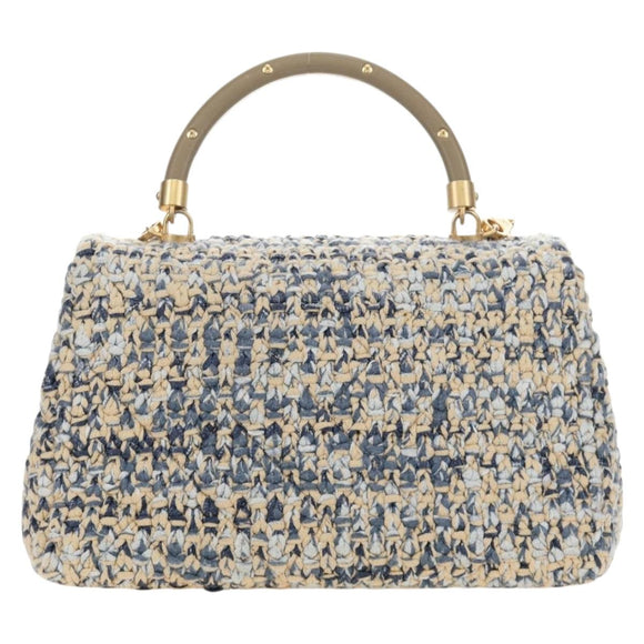CHANEL Top Handle Chain Shoulder Bag Tweed 2way Multicolor Gold CC Auth 189761SM
