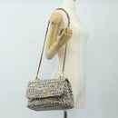 CHANEL Top Handle Chain Shoulder Bag Tweed 2way Multicolor Gold CC Auth 189761SM-32