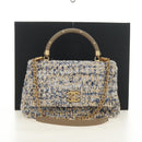 CHANEL Top Handle Chain Shoulder Bag Tweed 2way Multicolor Gold CC Auth 189761SM-33
