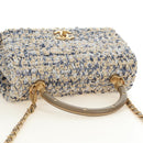 CHANEL Top Handle Chain Shoulder Bag Tweed 2way Multicolor Gold CC Auth 189761SM-6