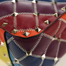 VALENTINO Rock Studs Chain Bag Leather 2way Multicolor Gold Auth 189762M-17