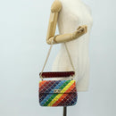 VALENTINO Rock Studs Chain Bag Leather 2way Multicolor Gold Auth 189762M-26