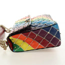 VALENTINO Rock Studs Chain Bag Leather 2way Multicolor Gold Auth 189762M-3
