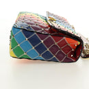 VALENTINO Rock Studs Chain Bag Leather 2way Multicolor Gold Auth 189762M-4