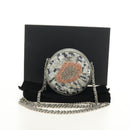 CHANEL Matelasse Chain Shoulder Bag Sequin Leather Gray Silver CC Auth 189763SM-12