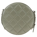 CHANEL Matelasse Chain Shoulder Bag Sequin Leather Gray Silver CC Auth 189763SM-2