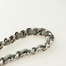 CHANEL Matelasse Chain Shoulder Bag Sequin Leather Gray Silver CC Auth 189763SM-8