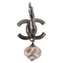 CHANEL COCO Mark Pierce Earring metal Silver CC Auth 189767A-3