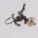 CHANEL COCO Mark Pierce Earring metal Silver CC Auth 189767A-4