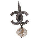CHANEL COCO Mark Pierce Earring metal Silver CC Auth 189767A-8